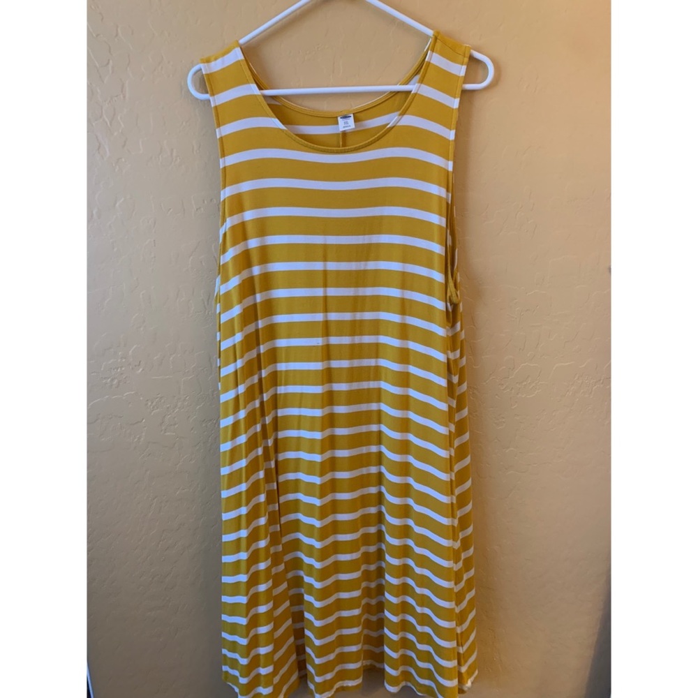 YELLOW STRIPED SWING DRESS